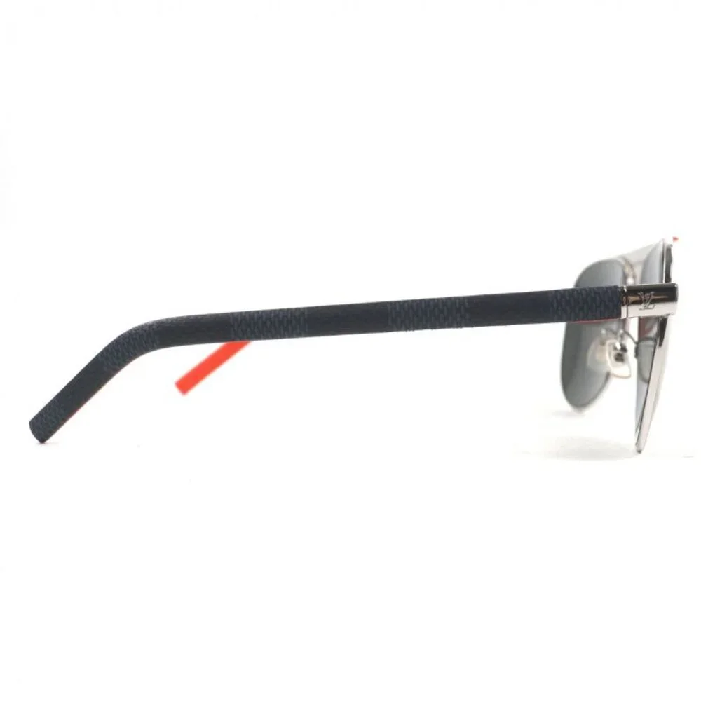 Louis Vuitton Pacific Pilot Eyewear Sunglasses Silver Orange Damier
